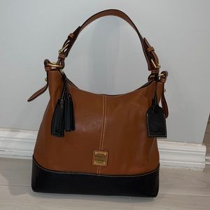 Brown and black leather Dooney & Bourne Hobo Bag